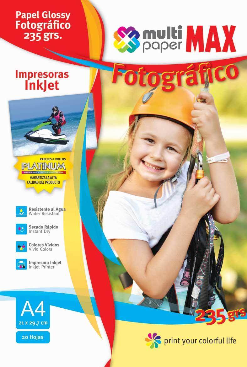 PAPEL GLOSSY 235 GRS A4 MULTIMAX 20 HS 892304