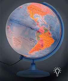 GLOBO TERRAQUEO 30 CM B/PLASTICA POLITICO C/LUZ-307 LW