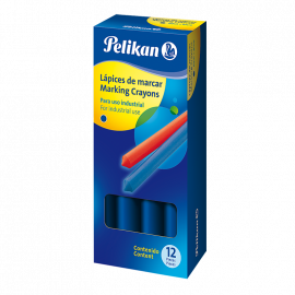 MARCADOR PELIKAN PASTA HEXAGONAL AZUL X 12 UN