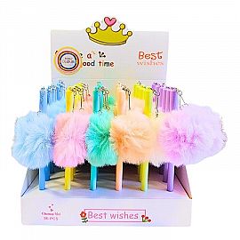 BOLIGRAFO CON POMPON PASTEL -25332/3
