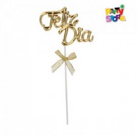 COTILLON ADORNO TORTA FELIZ DIA DORADO/PLATEADO- ACPRFDDO/PL